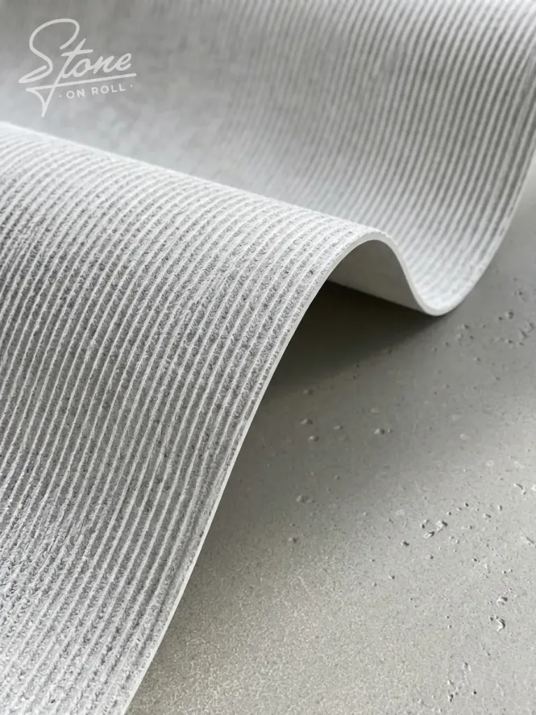 Stone on roll rillen white